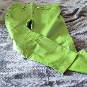A Pair Of Lime Green Leather Pants In The Maker Is AK Manni .Only Wore 1 Time